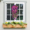 thumbnail image 5 of Summercome Artificial Flowers for Outdoors Decoration, 2 Pack Fake Hanging Morning Glory UV & Fading Resistant, Faux Plants for Home Porch Patio Balcony Planter Yard Garden Farmhouse, Purple, 5 of 7