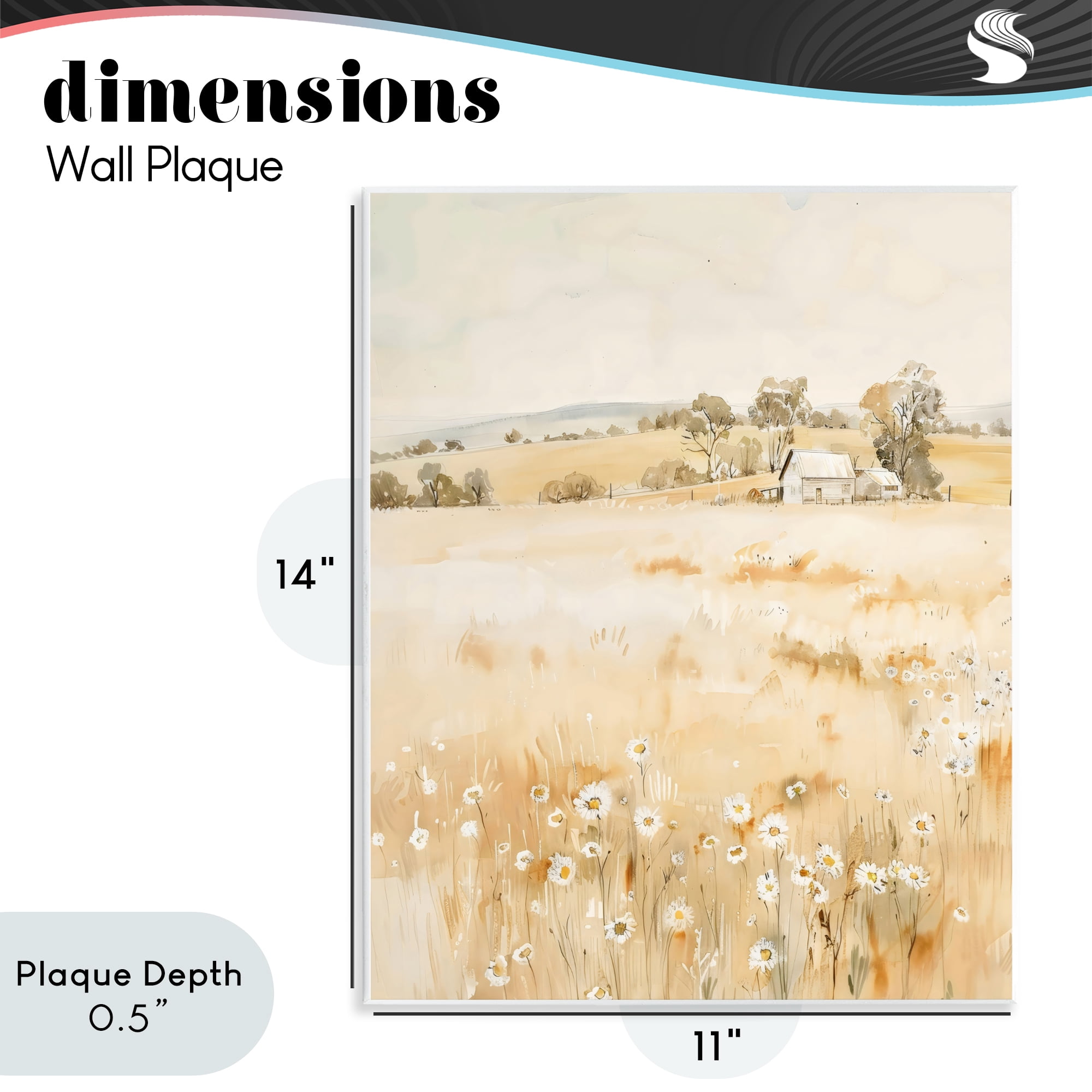 Stupell Industries Farm Country Meadow with Daisies Wall Plaque Art, design by Creative Studio