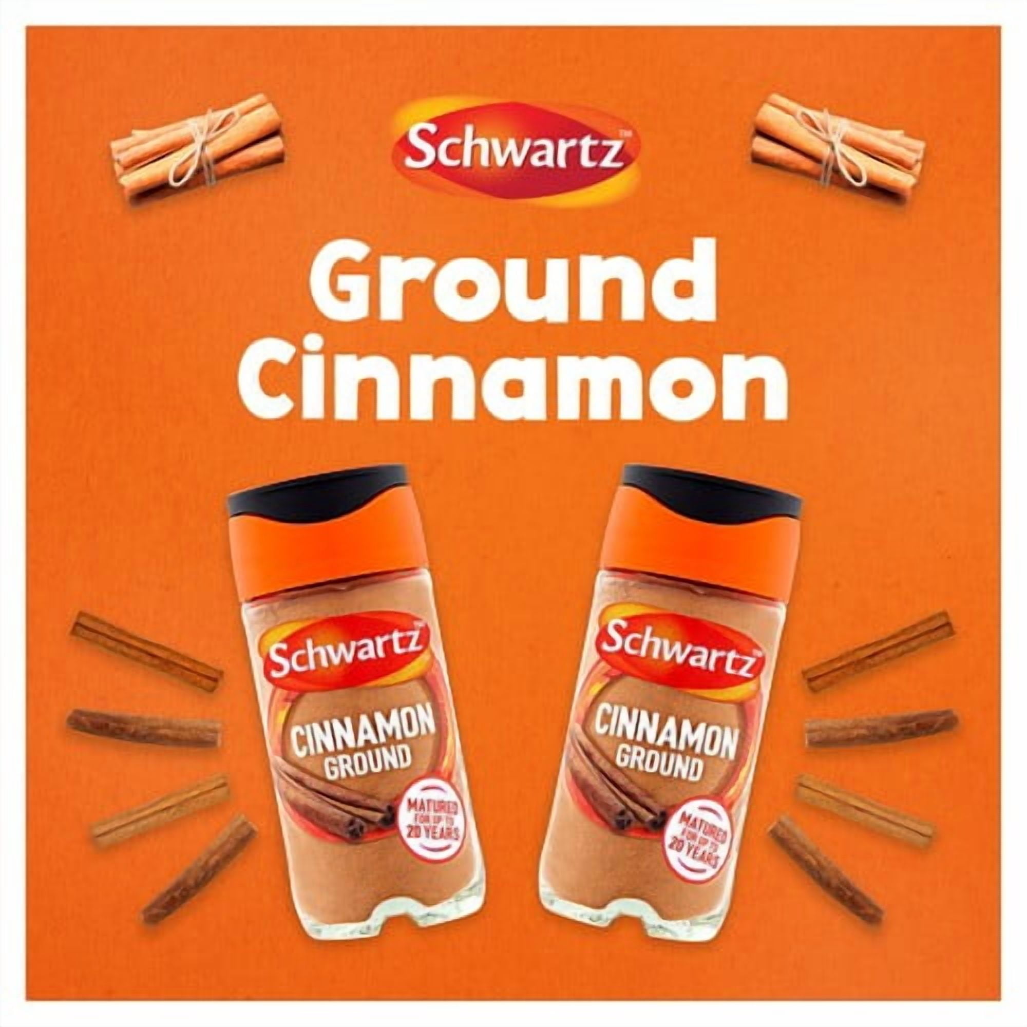 Schwartz Ground Cinnamon Jar 39g, British Import (Pack of 2)