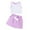 Purple, variant on Huanglei Girls' Sleeveless Vest Hairball Pendant Solid Color Skirt Two Piece Set