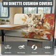 thumbnail image 4 of FOR U DESIGNS Cat Butterfly Leaf Print RV Dinette Cushion Covers Washable Sofa Furniture Protector Stretch RV Couch Cover Include 1 Backrest Covers and 1 Bench Covers, 4 of 7