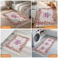 thumbnail image 4 of Kitchen Runner Rugs, Mother's Day Colorful Flower 2'x6' Throw Rug with Tassels, Blossom Floral Wood Board Washable Soft Floor Carpet Runner for Hallway Bedroom Bathroom Laundry Room, 4 of 9