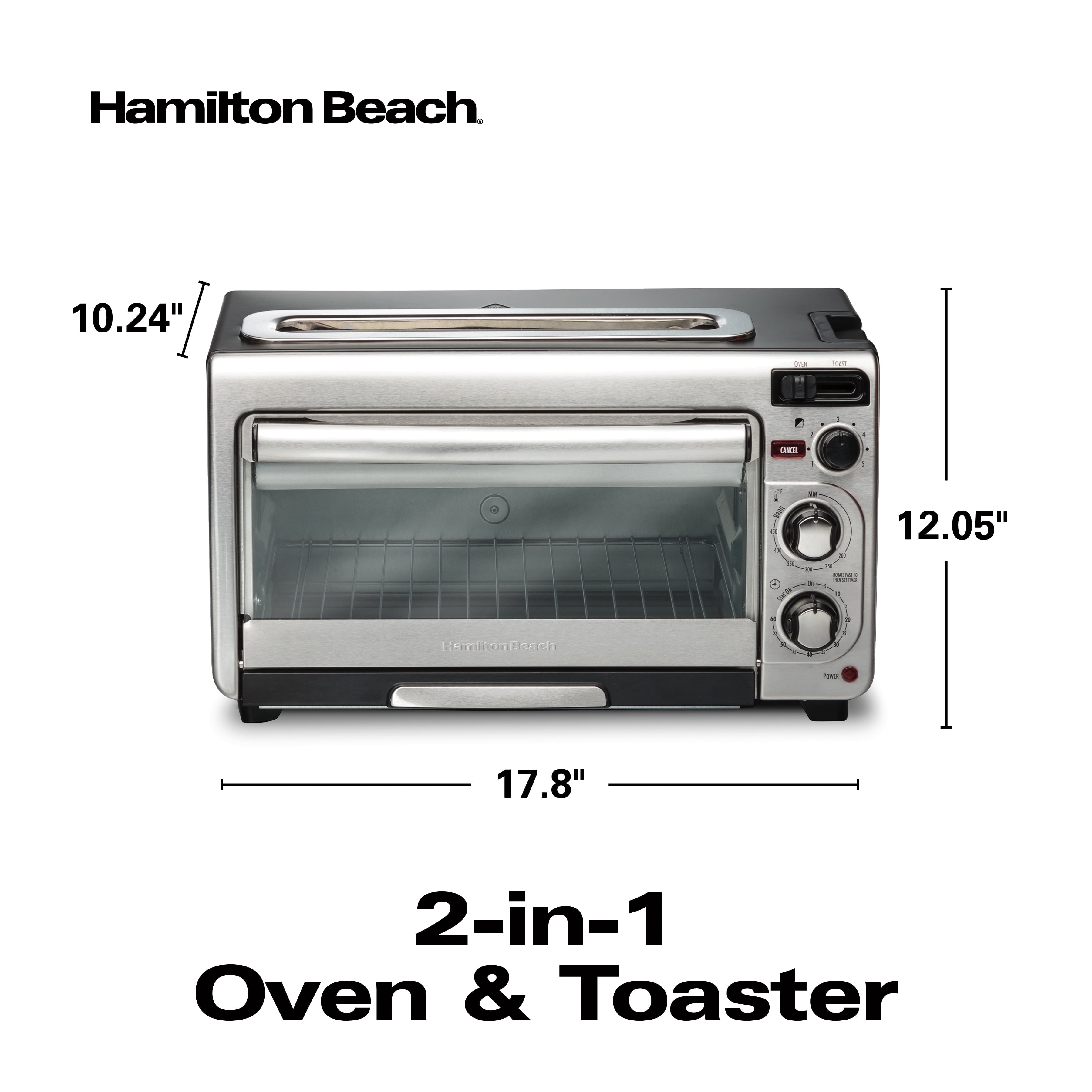 Hamilton Beach 2-in-1 Oven & Toaster, Space-Saving Design, 31156  40094939596