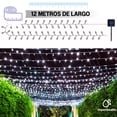 thumbnail image 2 of Luces Navideña Solar 12 Metros 100 Led Decorativa Exterior 8 Modos Blanco Frio, 2 of 6