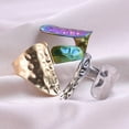 thumbnail image 2 of 1Pc Stainless Steel Women Personality Textured Chunky Open Rings Punk Hammered Irregular Lava Wedding Party Men Anillos Jewelry, 2 of 5