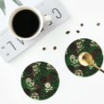 thumbnail image 4 of Fuzoiu Camouflage Skull Print Leather Coasters Set,Drink Coasters Set of 4,for Tabletop Protection, Durable PVC Coasters,Home Décor and Housewarming Gift-Round Shape, 4 of 6