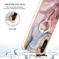 thumbnail image 3 of SaniMore for Samsung Galaxy A14 5G Case, Marble Pattern 3 in 1 Heavy Duty Shockproof Full Body Hard PC+IMD Bumper Drop Protective Women Girls Cover Rotating Ring Bracket Stand for Galaxy A14 5G, Rose, 3 of 10