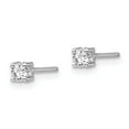 thumbnail image 2 of FB Jewels Sterling Silver 3mm Round White Topaz Post Earrings, 2 of 3