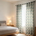 thumbnail image 5 of PYURTEP Boho Curtains, Semi-Blackout Sheer Curtains, Green Textured Drapes with Colorful Bohemian Print for Bedroom, Living Room, Boho Decor, 5 of 6