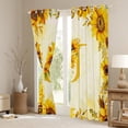 thumbnail image 2 of jejeloiu Blossoming Sunflower Flowers Black Out Curtains,Country Flower Print Curtains Pack of 2 (42x63 Each),First Letter J Bedroom Curtains For Girls,Super Cozy Room Decor, 2 of 5
