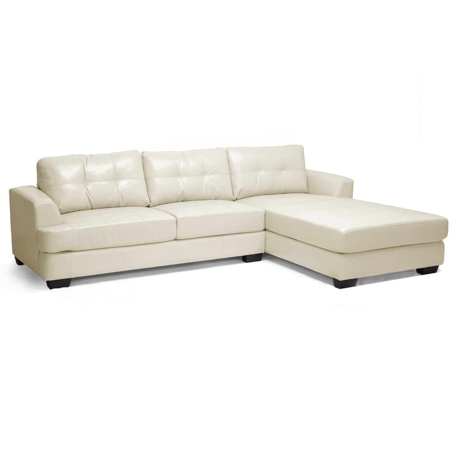 Baxton Studio Dobson Modern Cream Bonded Leather Tufted