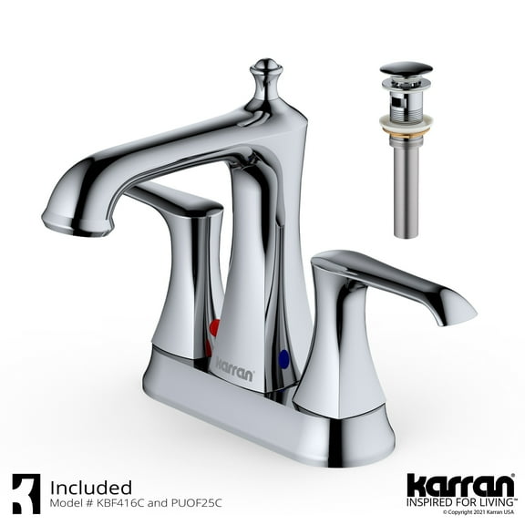 Karran Usa Kbf416 Woodburn 1.2 GPM Centerset Bathroom Faucet - Chrome