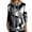 Grey, variant on XIAONU Womens Hoodies Trendy Color-Block Printed Pullover Hoodie With Peasure Drawstring High Neck And Long Sleeves