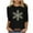 Black, variant on Makaor T Shirts for Women Loose Christmas Plus Size Crew Neck Tops Graphic 3/4 Sleeve Pullover Tees Cute Outfits Clothes