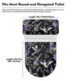 thumbnail image 7 of COEQINE Toilet Lid Dust Cover Set Machine Washable Elastic Bottom Breathable Toilet Cover 2 Piece Set for Indoor Decoration, Hummingbird Lavender Leaf Black, 7 of 7