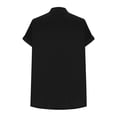 thumbnail image 5 of Ayolanni Printed Shirts for Women Short Sleeve Casual V-Neck Office Blouse Button Down Fitted Rolled Tunic Shirts Summer Tops for Women 2026 Black L, 5 of 5