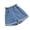 Blue, variant on Women's Paper Bag Waist Button Roll Up Hem Denim Shorts with Pockets Blue,XL