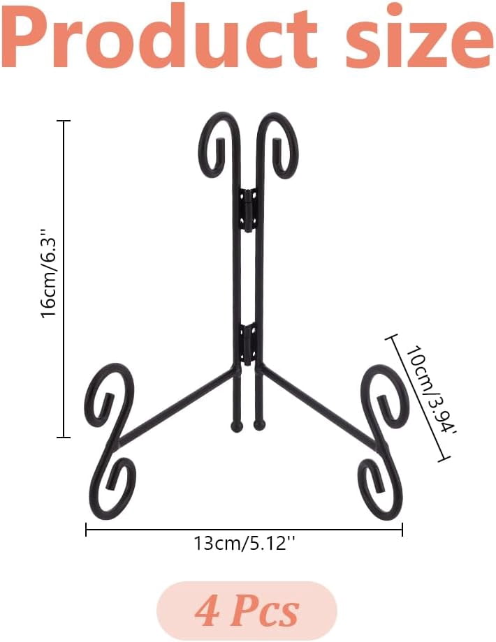 8 Inch Plate Stand Iron Easels Display Stand Metal Plate Holder Frame and Artworks Easel Tabletop Art Rack DIY