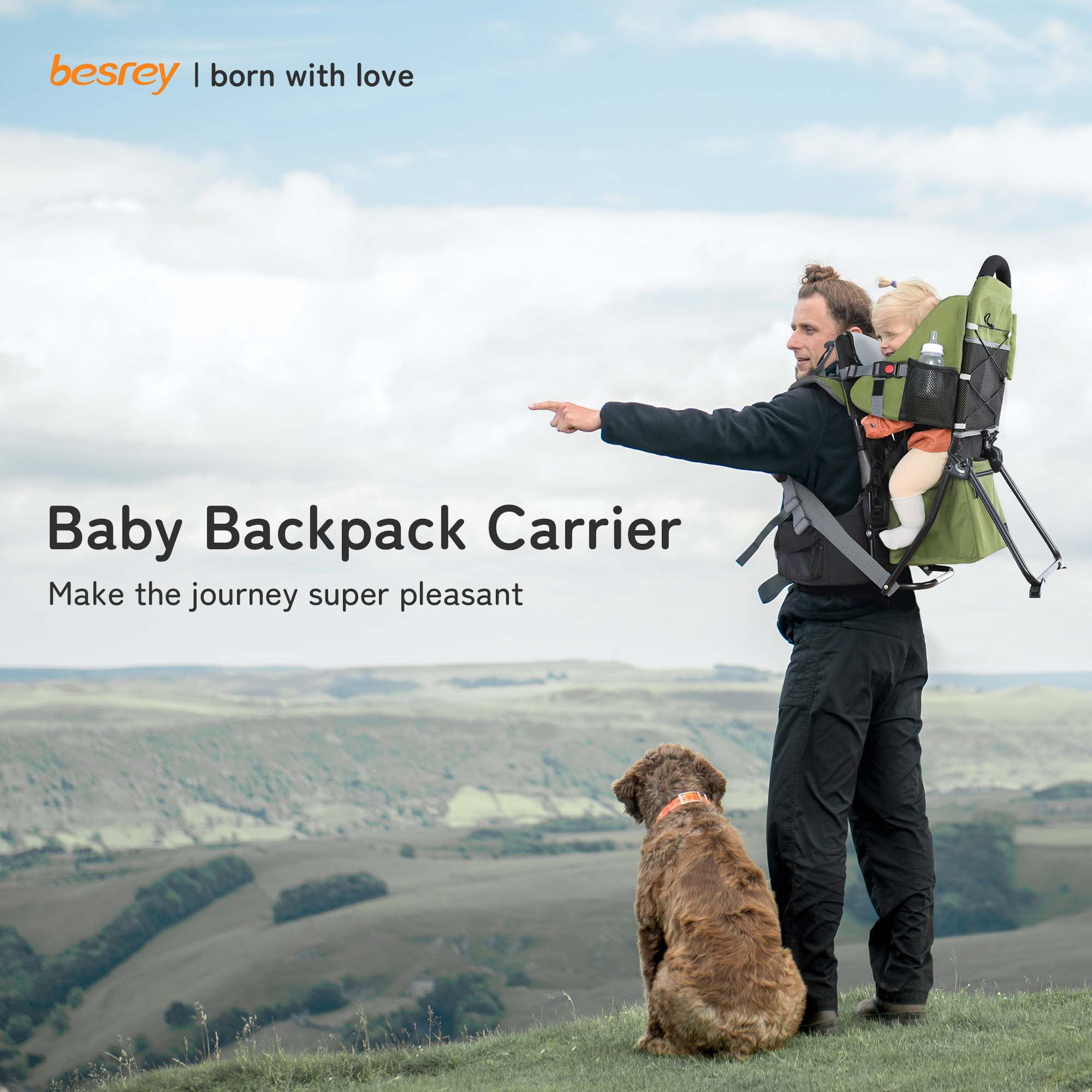 Besrey Baby Hiking Backpack Carrier for Toddlers Waterproof