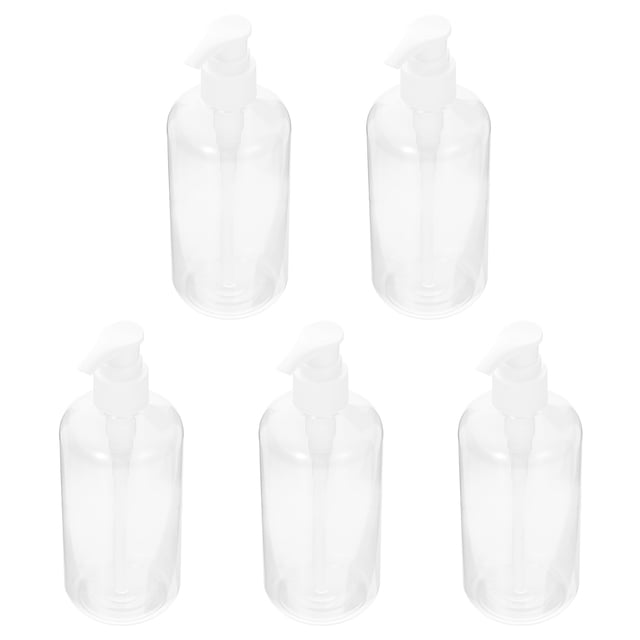 USHOBE 5 Pcs Bouteilles de Gel Douche en Plastique avec Design Réutilisable pour Usage Public
