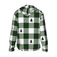 thumbnail image 3 of Uemuo Green White Lumberjack Plaid Pattern Women's Full Zip UPF 50+ Sun Protection Hoodie Jacket Long Sleeve Sun Shirt Hiking Outdoor Performance with Pockets-Medium, 3 of 9