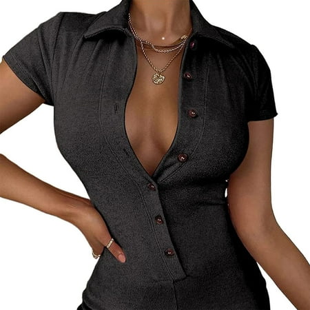 

Vedolay Pajamas for Women Soft Comfy Summer Short Sleeve Sleepwear Black L