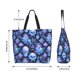 thumbnail image 5 of Disketp Skull blue crystal flower Bolsa Tote Estampada para Mujer, Bolso de Hombro y de Mano para Compras y Viajes, 5 of 8