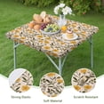 thumbnail image 4 of Yellow Green Leaf Flower Pattern Square Fitted Tablecloth with Elastic Edge,Square Table Cover,Washable Elastic Table Cover for Home Kitchen Party Decor 34"x34", 4 of 6