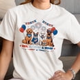 thumbnail image 3 of Smartprints Red Stripes Woof Patriotic Dogs Women's T-Shirt White, Cotton, 2XL, 3 of 4