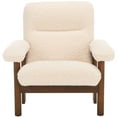 thumbnail image 2 of SAFAVIEH Attwell Accent Chairs, &nbsp;Cream Faux Shearling/Brown (32.9 in. W x 29.5 in. D x 32.7 in. H), 2 of 12