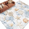 thumbnail image 2 of Coastal Ocean 8x10 Area Rug for Living Room Sectional Sofa, Blue Yellow Coral Shell Starfish Marine Life Washable Non Slip Large Rectangle Area Rug, 2 of 9