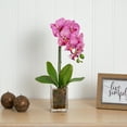 thumbnail image 3 of Nearly Natural 24" Orchid Phalaenopsis Artificial Flower Arrangement in Vase, Pink, 3 of 3