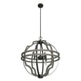 thumbnail image 6 of Hunter - Stone Creek 8-light Noble Bronze, Extra Large Pendant Light, Dimmable, Rustic Style, Sphere Shaped, for Bedrooms, Dining, Living Rooms - 19226, 6 of 9