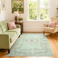 thumbnail image 4 of Lahome Washable 5'x7' Area Rug, Sage Green Floral Bow Print Rugs for Living Room, Ultra-Thin Non-Slip Soft Boho Carpet for Dining Room Bedroom Kids Room Playroom, Light Green, 4 of 8