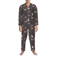 thumbnail image 3 of Sikiie French Bulldogs Mens Pajama Set, Soft Warm Long Sleeve Sleepwear, Cozy Button-Down Pjs for Men-XX-Large, 3 of 7