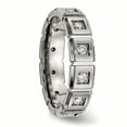 thumbnail image 4 of Bague en Titane Brossée/polie Rainurée CZ Taille 9.5, 4 of 6