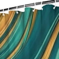 thumbnail image 3 of Teal Gold Wave Marble Pattern Shower Curtain 72"x84" ,Bathroom Decorative Shower Curtains Set with 12 Hooks,Modern Waterproof Washable Shower Curtain, 3 of 6