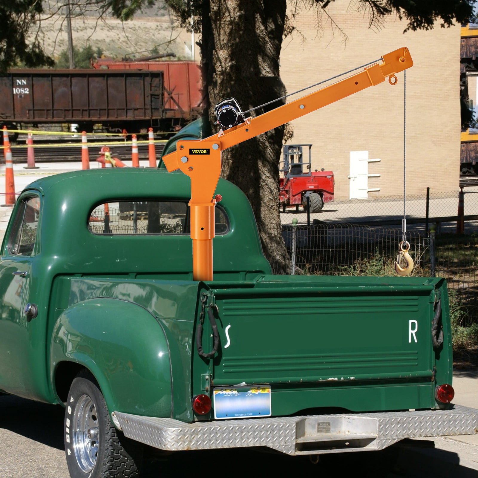 VEVOR Davit Crane, Truck Bed Crane Frame with Adjustable Telescopic