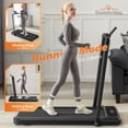 thumbnail image 2 of CONCETTA Foldable Walking Treadmill with Handrails, 2-in-1 Quiet Under Desk Treadmill for Home Office, Remote Control, LED Display, Black, 2 of 11