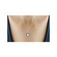 thumbnail image 4 of JewelersClub Silver Necklaces for Women –Silver Necklace for Women .925 Sterling Silver – Aquamarine Necklace Centerpiece, Black Diamond Accents – Hypoallergenic Pendant, 4 of 4