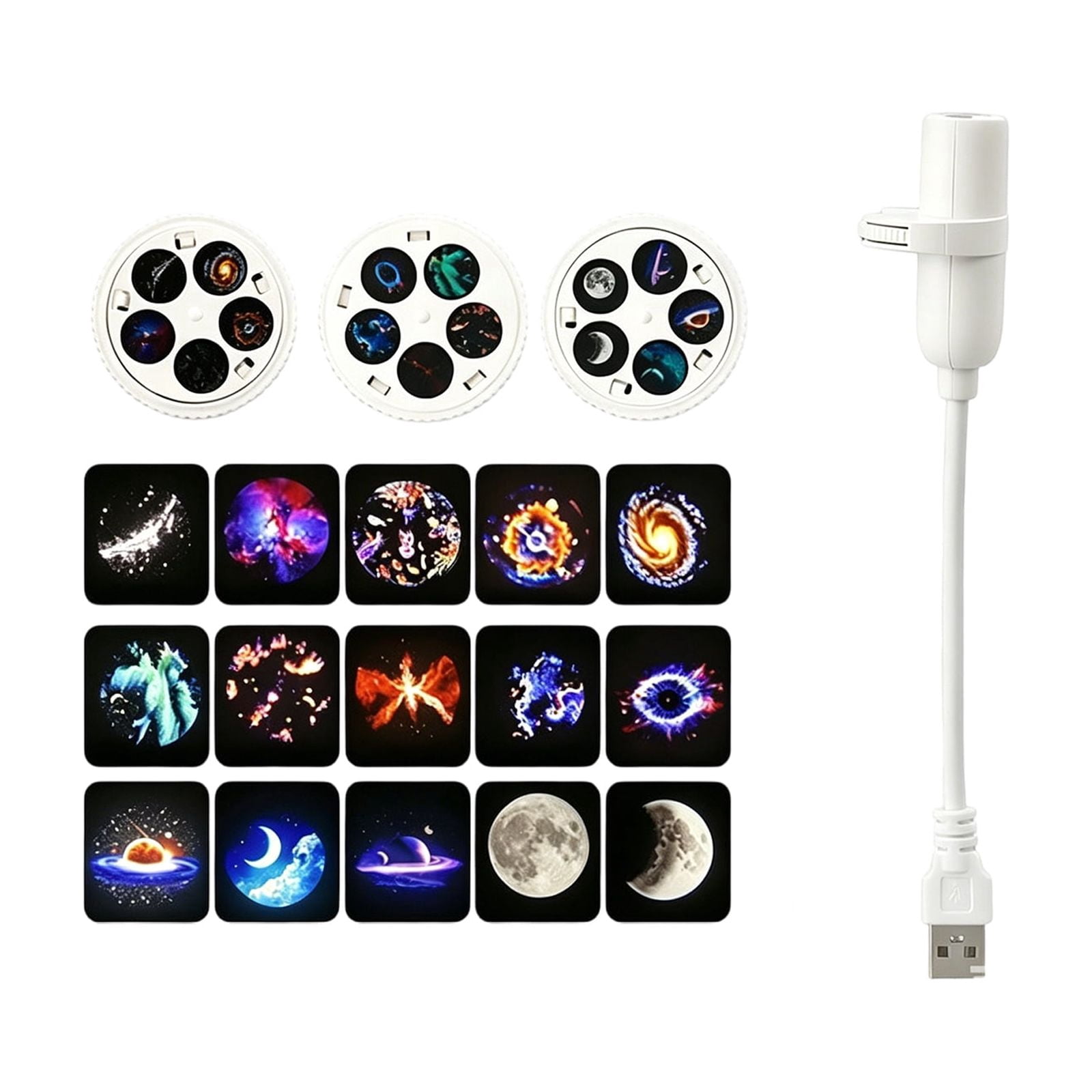 Uktrendzone Projector, Moon Galaxy Night Light for Bedroom | LED Starry Sky Lamp with 360 Degree Flexible Gooseneck, USB Powered Galaxy Light for Home Decor Sleep Mood Lighting(15 patterns)