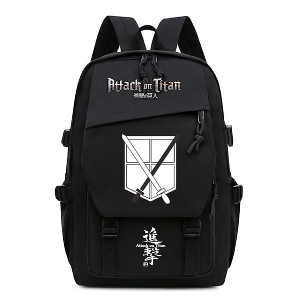 Mochila escolar Attacks Ons Titans de nailon para niños, 29 x 18 x 42 cm