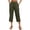 Army Green, variant on Lightweight Loose Fit Casual Pants For With Lace And High Waist 3/4 Length Relaxed Trousers Comfortable Pants for Women Casual, Size S