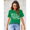 thumbnail image 4 of KimSoong Women St. Patrick's Day T-Shirts Let The Shenanigans Begin Letter Print Shirt Lucky Shamrock Tee Funny Sayings Tops, 4 of 7