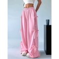 thumbnail image 5 of Women'S Baggy Sweatpants Elastic Waist Casual Wide Leg Pants with Pocket Y2K Going Out Travel Pants Pink XL, 5 of 8