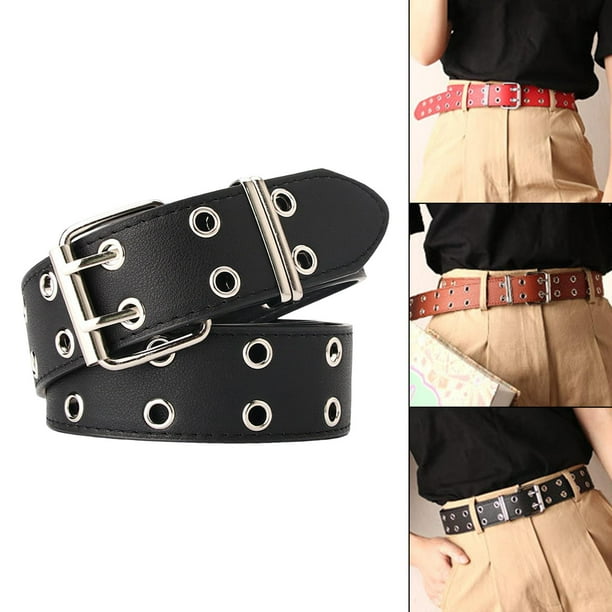 Cinturón De Doble Ojal Para Mujer, Hombre, Cinturón De Nailon