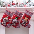 thumbnail image 3 of Vnanda Christmas Stocking Classic Red & Black Buffalo Plaid Stockings for Family Holiday Christmas Party Decorations, 3 of 8