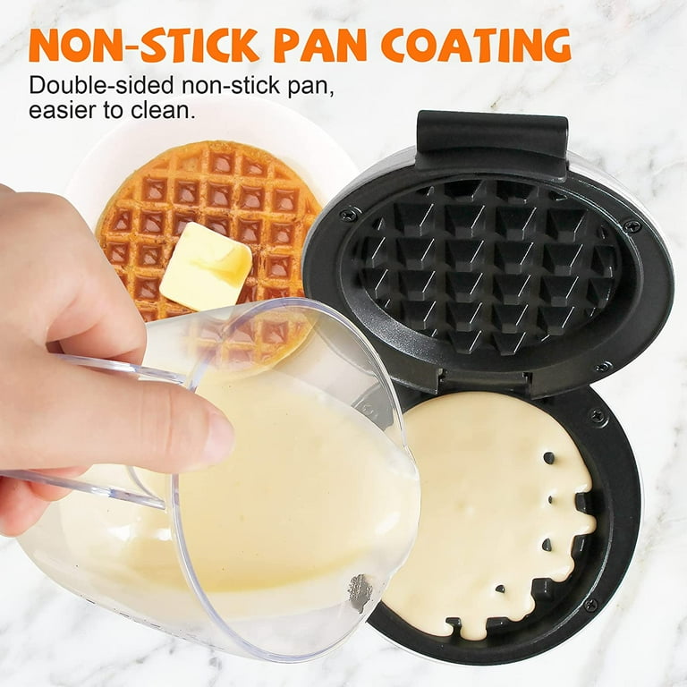 1pc UVFAST Wall Plug 4.9 Inch Mini Waffle Maker, Non-Stick Surface