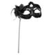 thumbnail image 1 of Máscara de encaje de Halloween, máscara de mascarada de mano, accesorios de actuación, suministros para fiestas, color negro, 1 of 6