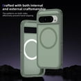 thumbnail image 5 of Magnetic Case for Google Pixel 9 Pro XL Clear Compatible with Magsafe, Hybrid Protective Silicone Bumper, Slim Smooth Sleek Matte Frosted Case for Men Women for Google Pixel 9 Pro XL, Green, 5 of 7